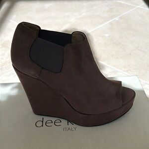 dee keller leather platform shoes color brown size 35​​​​​
